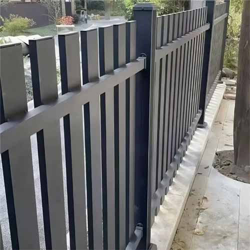Aluminum blade fence modern designdoor black aluminium vertical slat fence privacy garden metal vertical slats fence