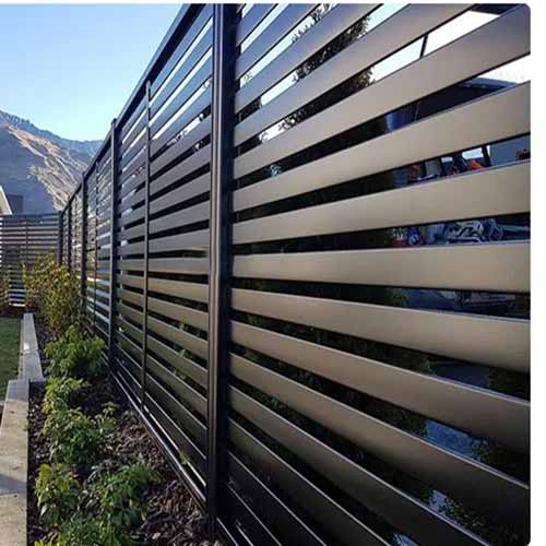 lattice fence Modern Black Aluminium Fencing Trellis Garden Balcony Slats Horizontal Metal Gates Fence Panel