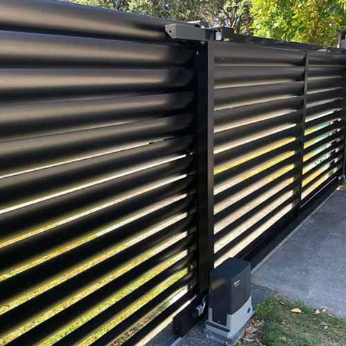 outdoor privacy screen Garden Aluminum Balcony Privacy Fence Profile Louver Frame Bar Horizontal Slat Fencing